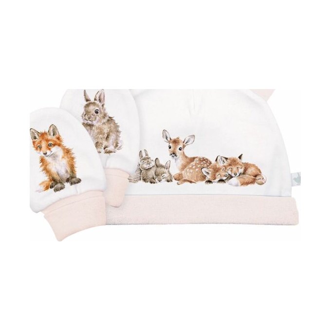 Hat, Mitten & Burp 4Pc Set