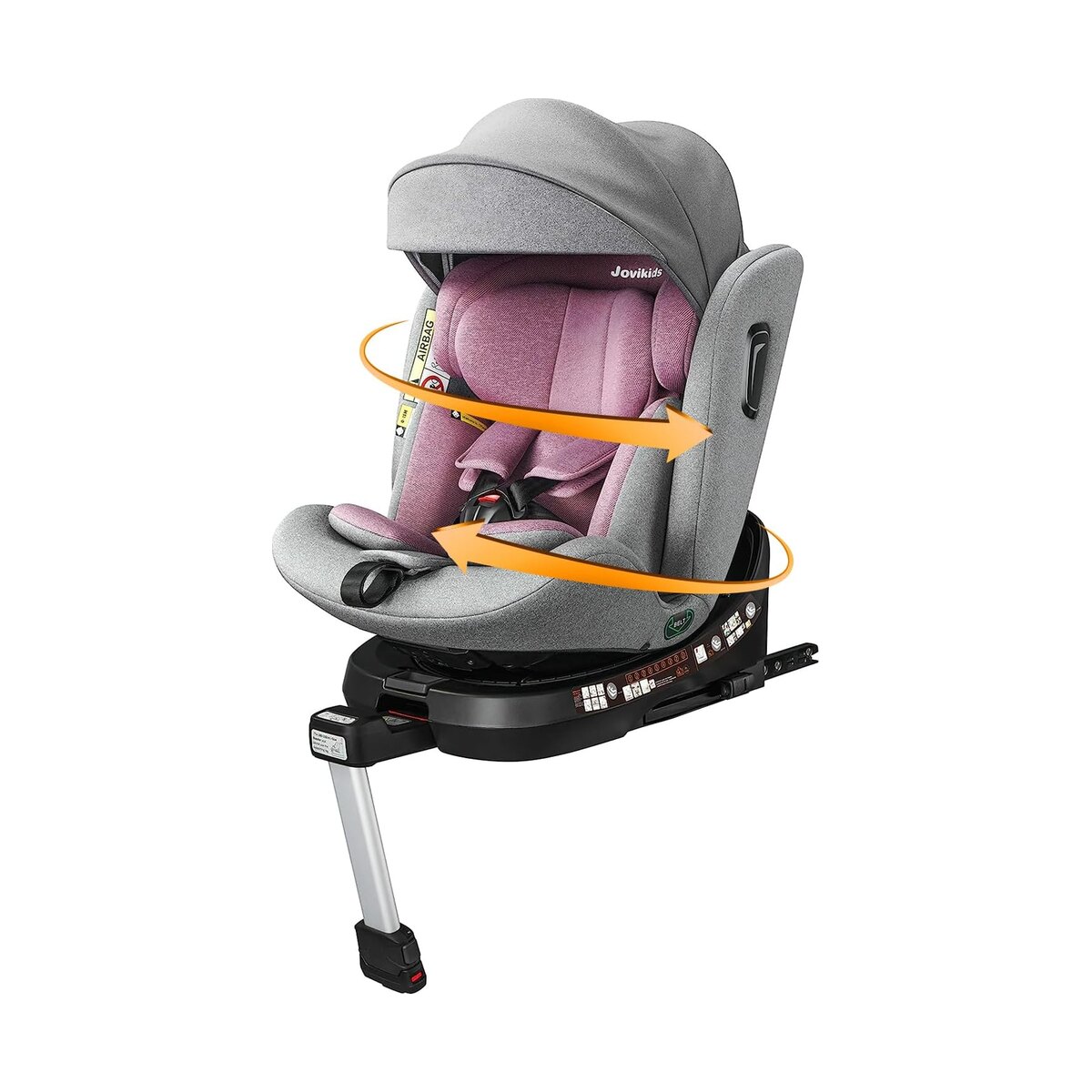 Jovikids - Angela Isofix Rotating Car Seat - Pink
