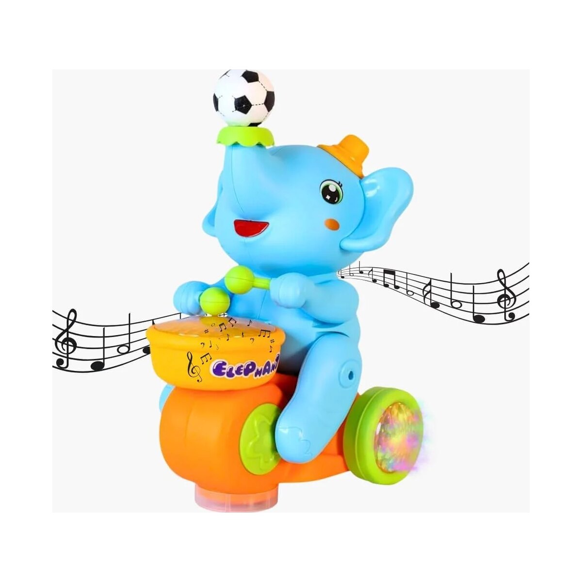 Elephant Musician Toy With Music & Flashing Light