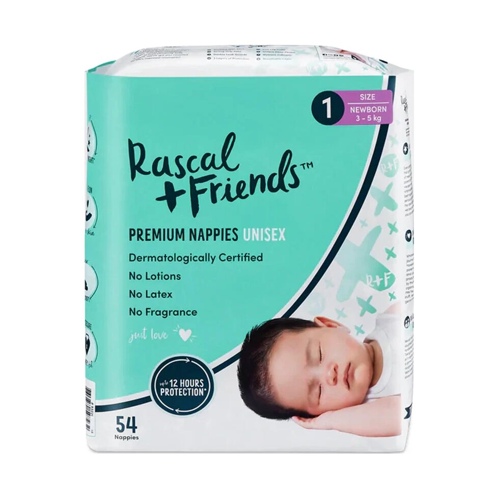 Rascals Premium Adhesive Nappy Diapers Size 3 (6-11Kgs)